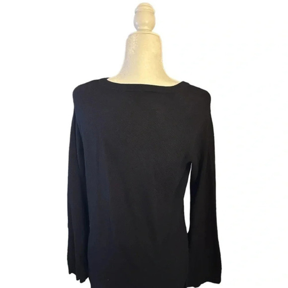 1‎ State Women’s Dainty Bow Tie Sleeve Knit Sweater, Black Size XS - Picture 3 of 8